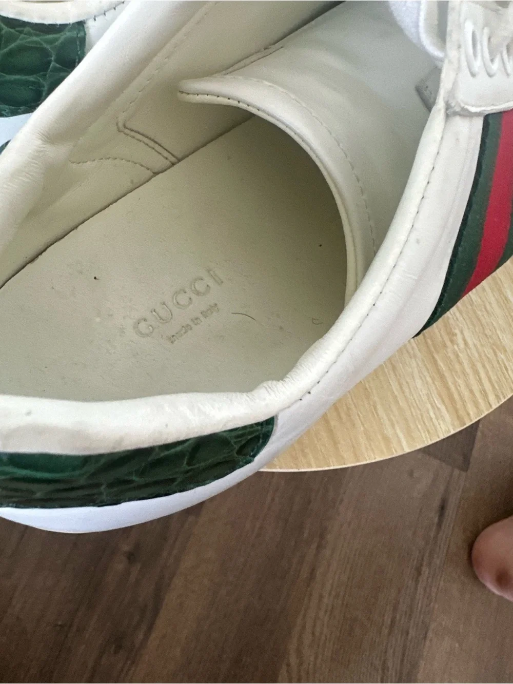 Gucci White Leather Ace Sneaker